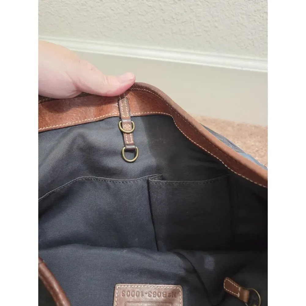 Coach Vintage B063-10003 Indigo Denim Blue Patchwork Leather Mixed Media Handbag
